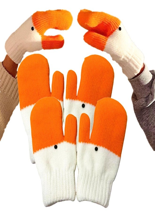 Gootd 2 Pairs of Winter Goose Gloves, Funny Novelty Animal Gloves with Thermal Soft Lining, Cute Goose Mittens Gift for Girl Friend Women (2, goose, Regular size) - Image 1